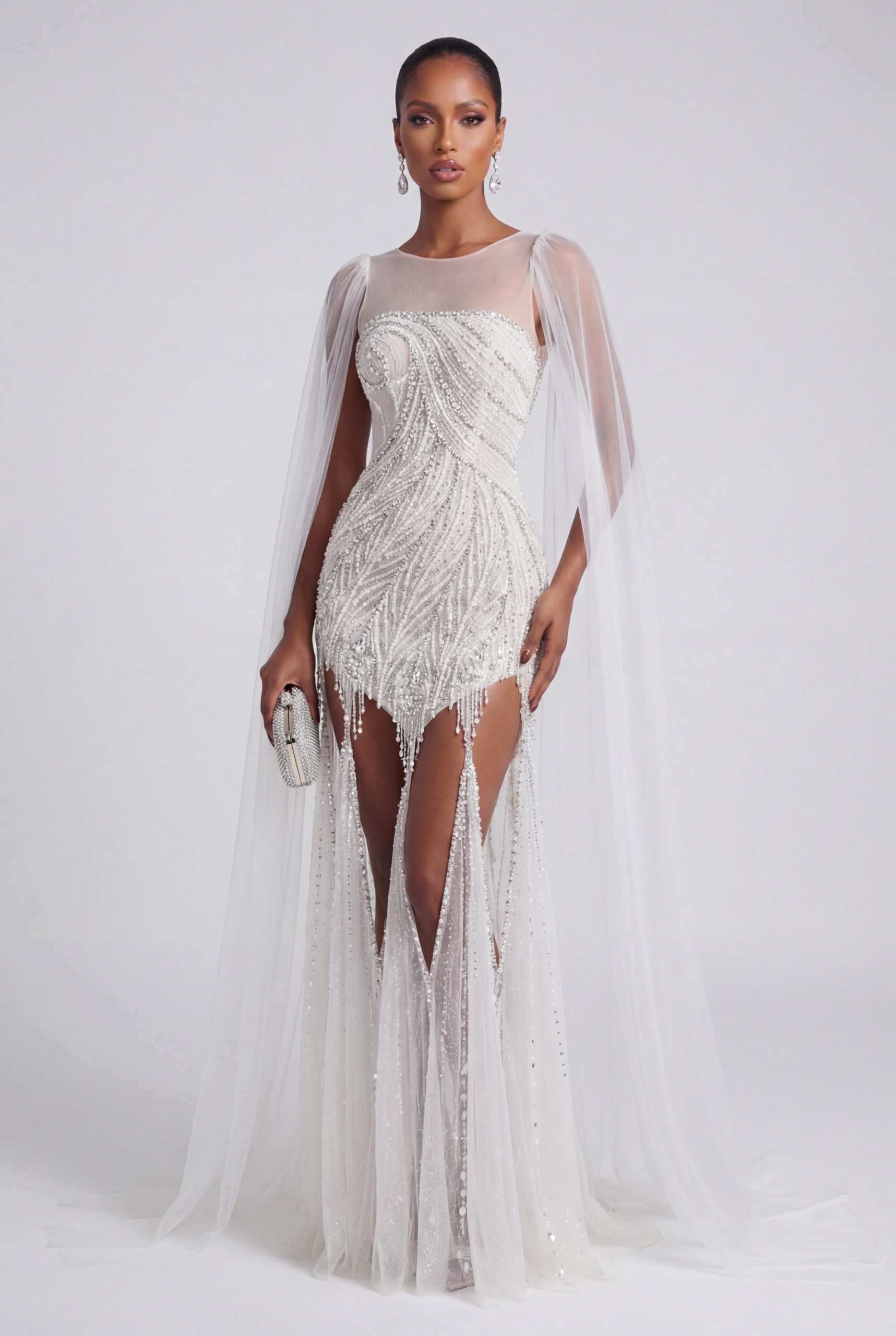 hf_20260214_143829_86283394-12dc-49ee-8f0b-d2007418c76e CLARA CRYSTAL BEADED CAPE SLEEVE BRIDAL GOWN - Image 1